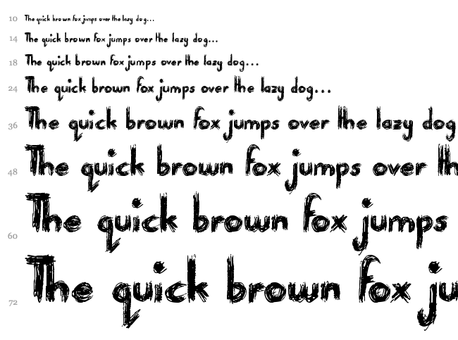 Paranoid Freak font waterfall